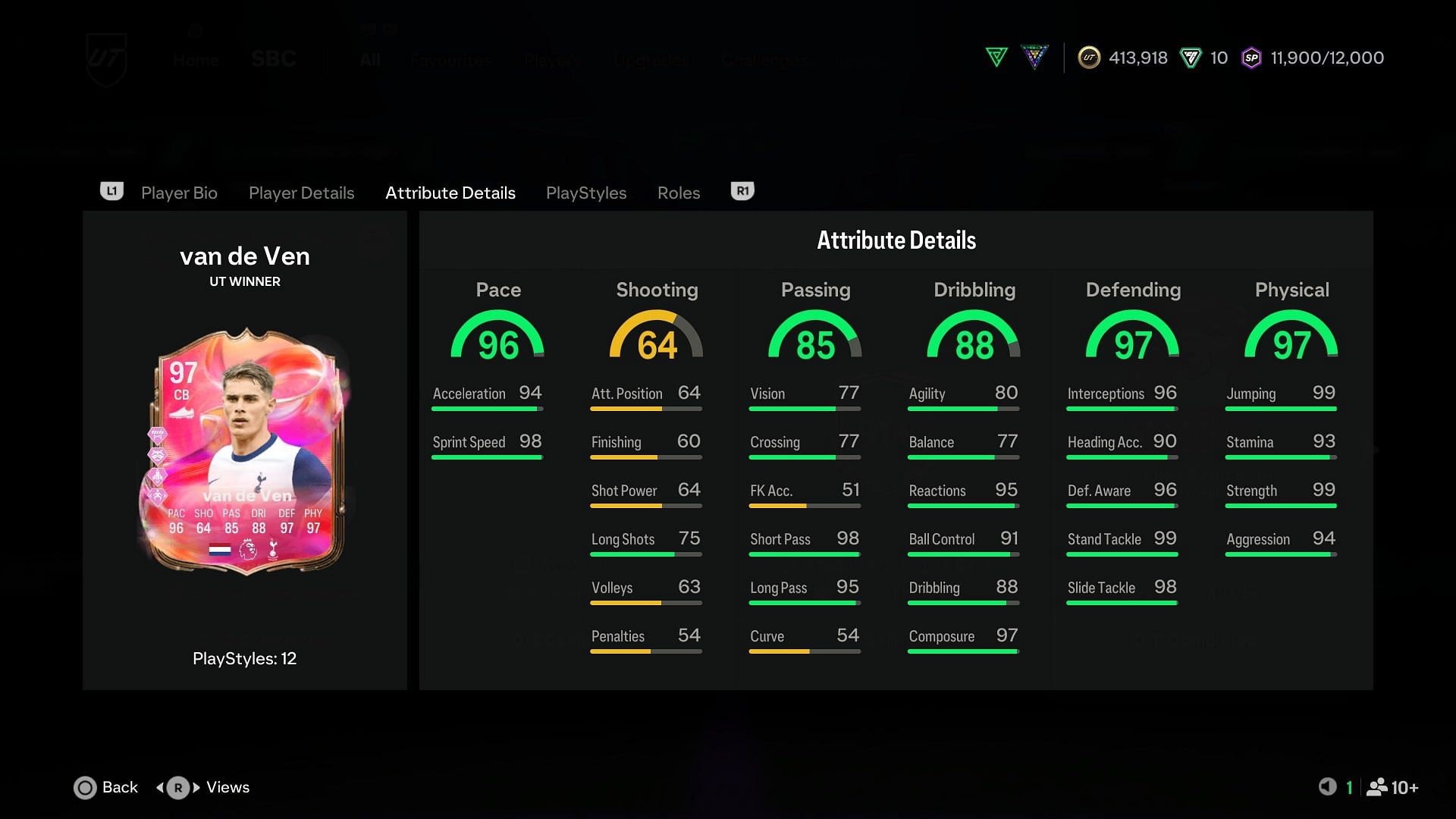The stats (Image via EA Sports)